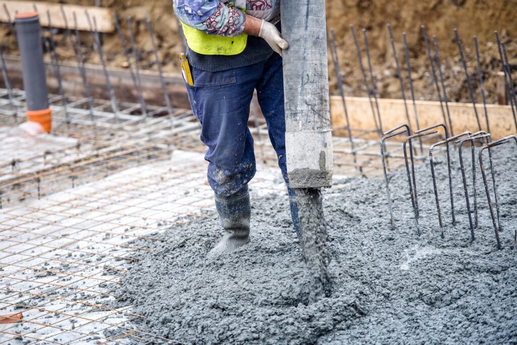 Concrete being poured